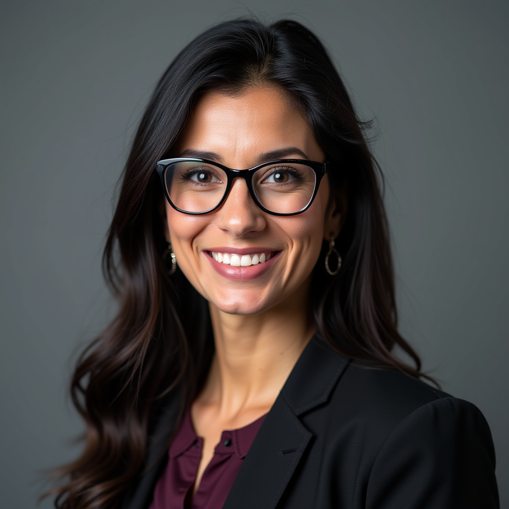 Professional headshot of Marina Costa, Lead Gaming Analyst, showing a confident woman with dark hair and glasses in business casual attire